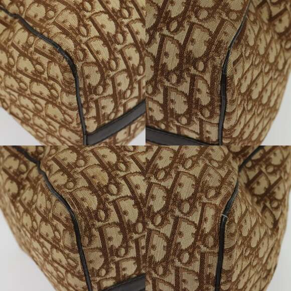 DIOR Trotter Canvas Boston Bag Brown Gold - Picture 10 of 12